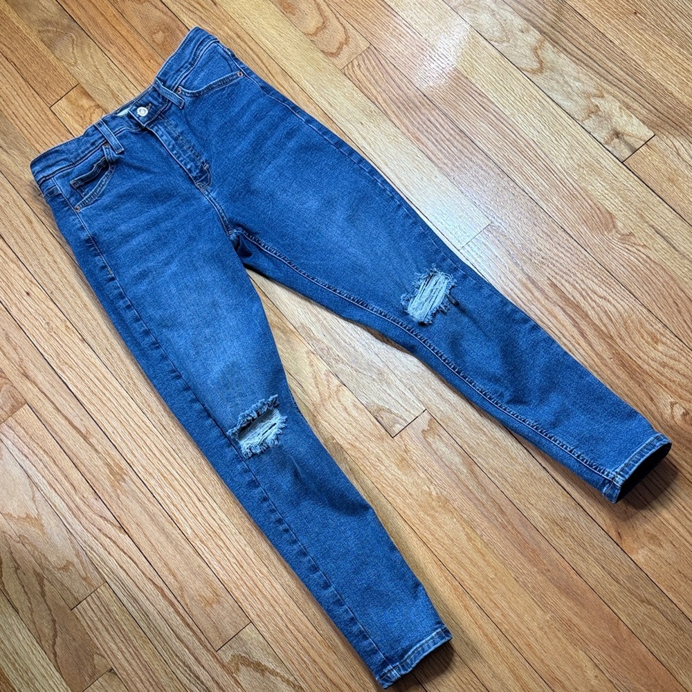 Topshop Moto Jeans Women's Jamie Blue Skinny Jeans 28